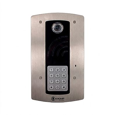 Videoporteiro IP Khomp IP Wall 312S com Câmera 3MP, PoE 802.3af e Gabinete em Aço Escovado IP66