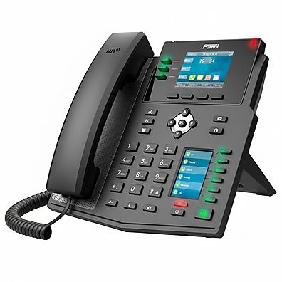 Telefone IP Fanvil X4U Empresarial - 12 Linhas SIP, Dupla Tela Colorida, Gigabit Ethernet, PoE e Conferência 6 Vias