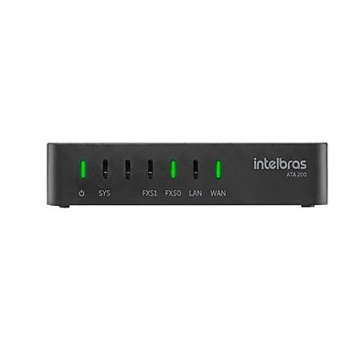 Adaptador ATA 200 Intelbras 2 Portas FXS VoIP SIP com Roteador